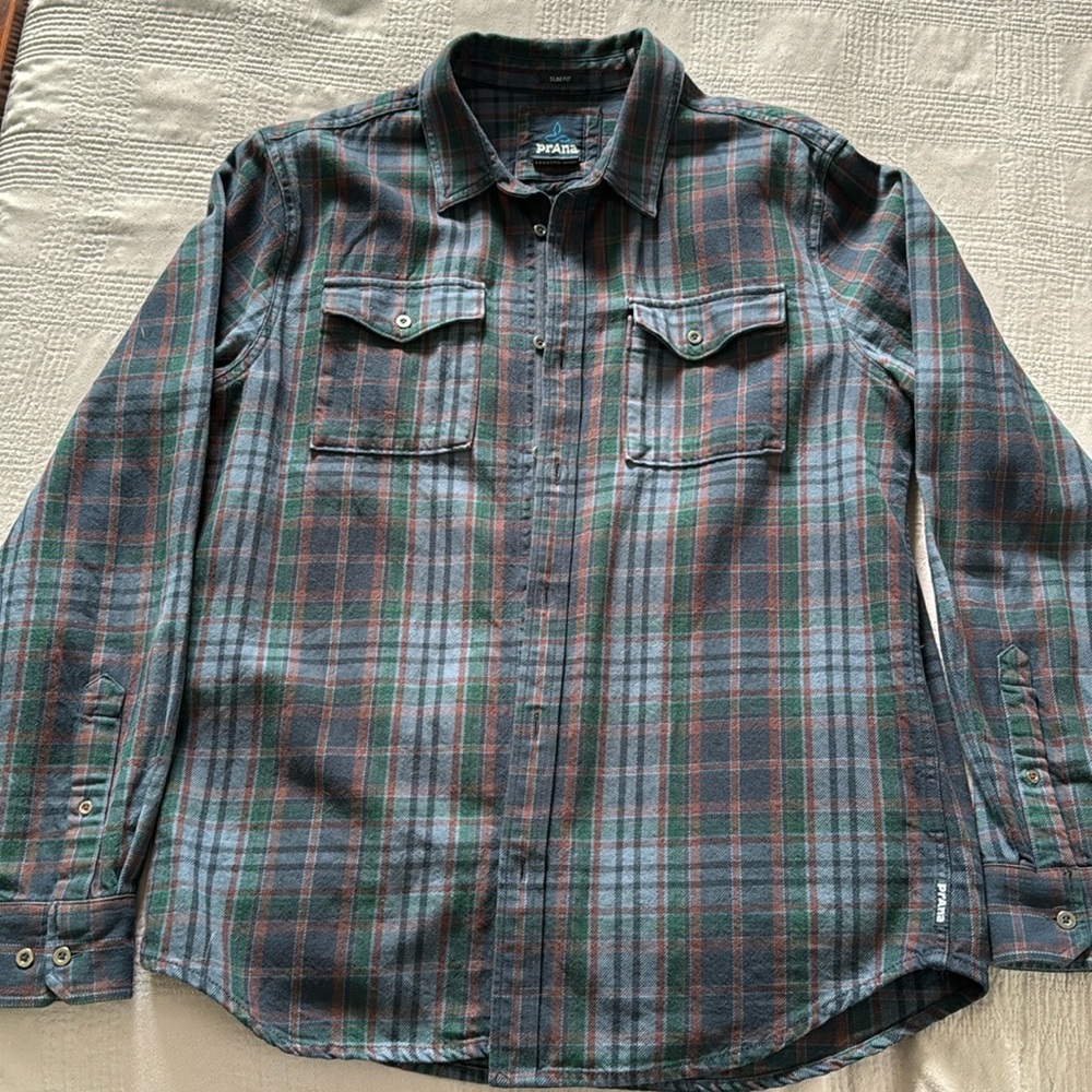 Prana flannel, men’s size M, slim fit